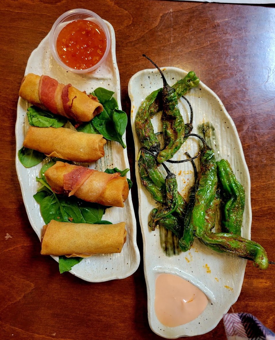 Varied menu with brunch, burgers, and sides.